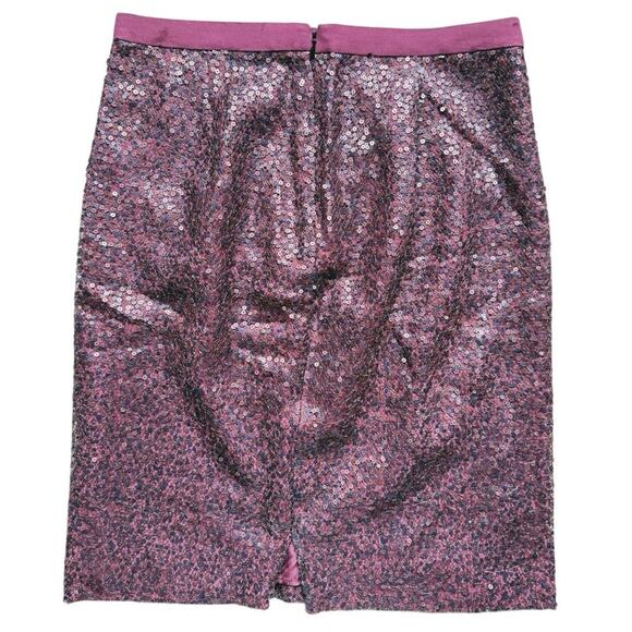 J.Crew Burgundy Stardust Sequin Silk Pencil Skirt 0 Maroon Holiday Party NYE - Picture 2 of 4